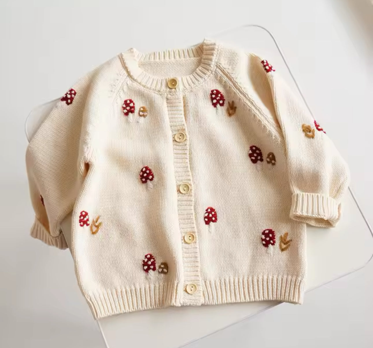 Spring mushroom cream cardigan (pre order)