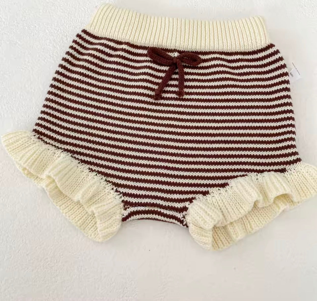 Burgundy knit two piece cardigan and bloomer set