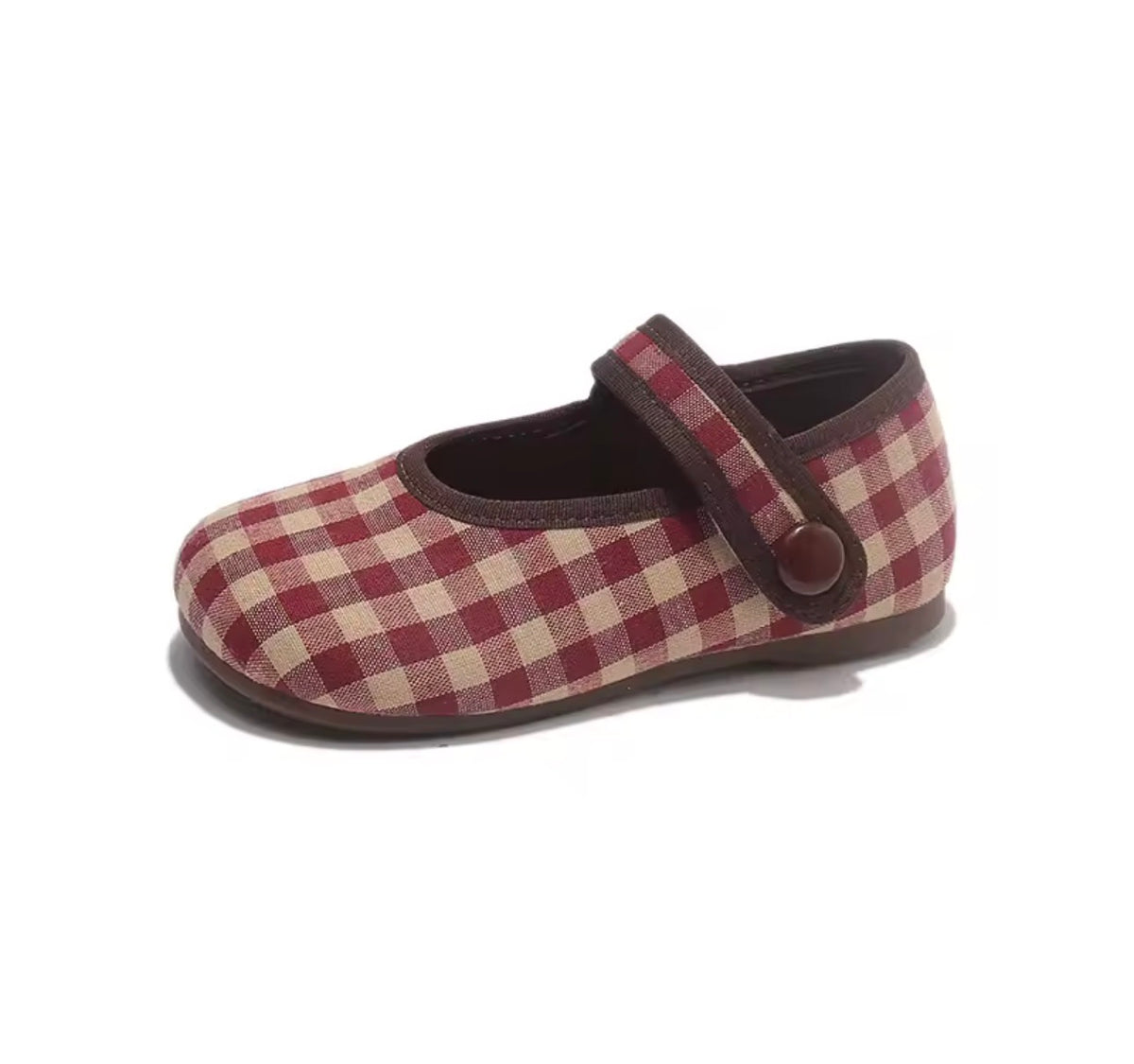 Chequered buckle shoes
