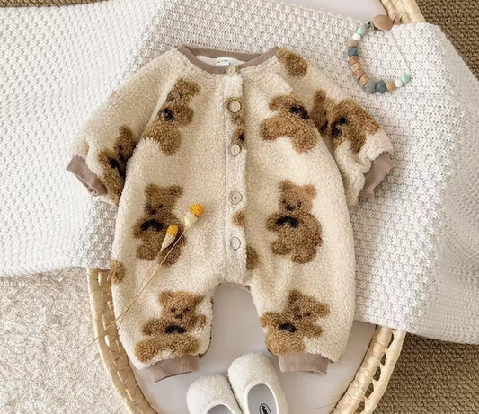 Fleece teddy thick romper