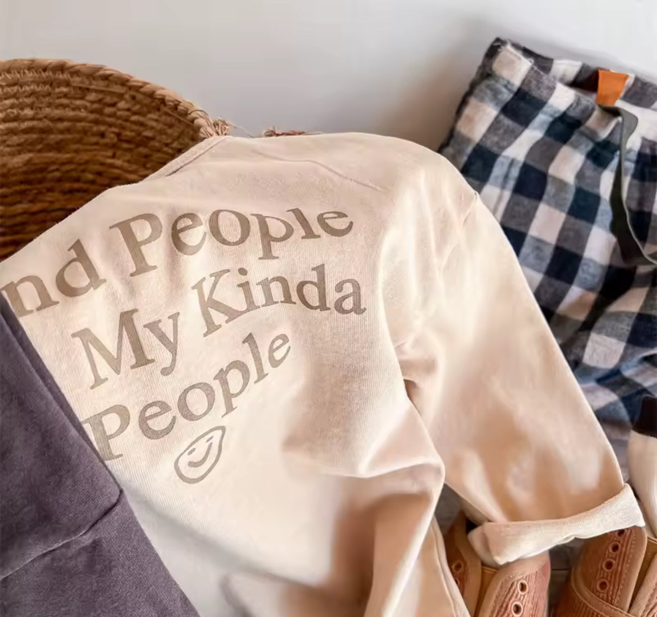 Slogan thick cotton long sleeved tee