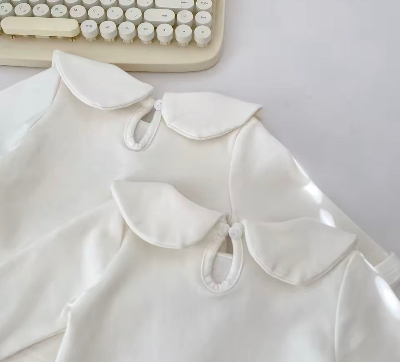 Two piece velvet bow cotton top and matching bloomers