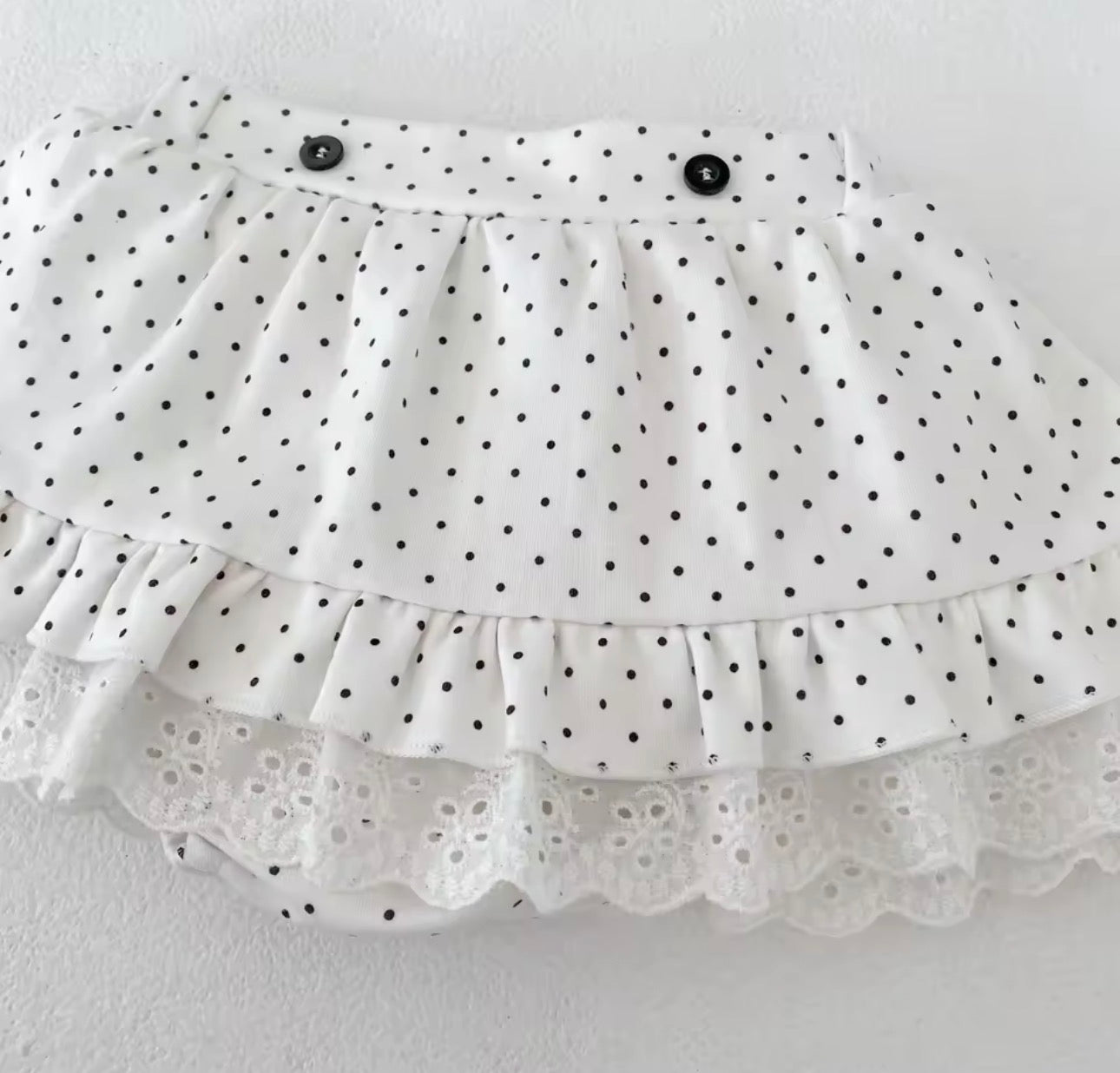 Polka dot cotton two piece set