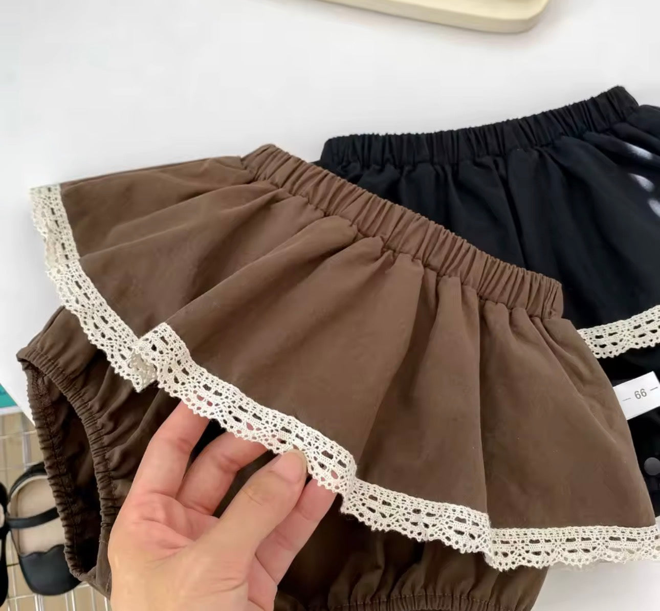 Two piece velvet bow cotton top and matching bloomers
