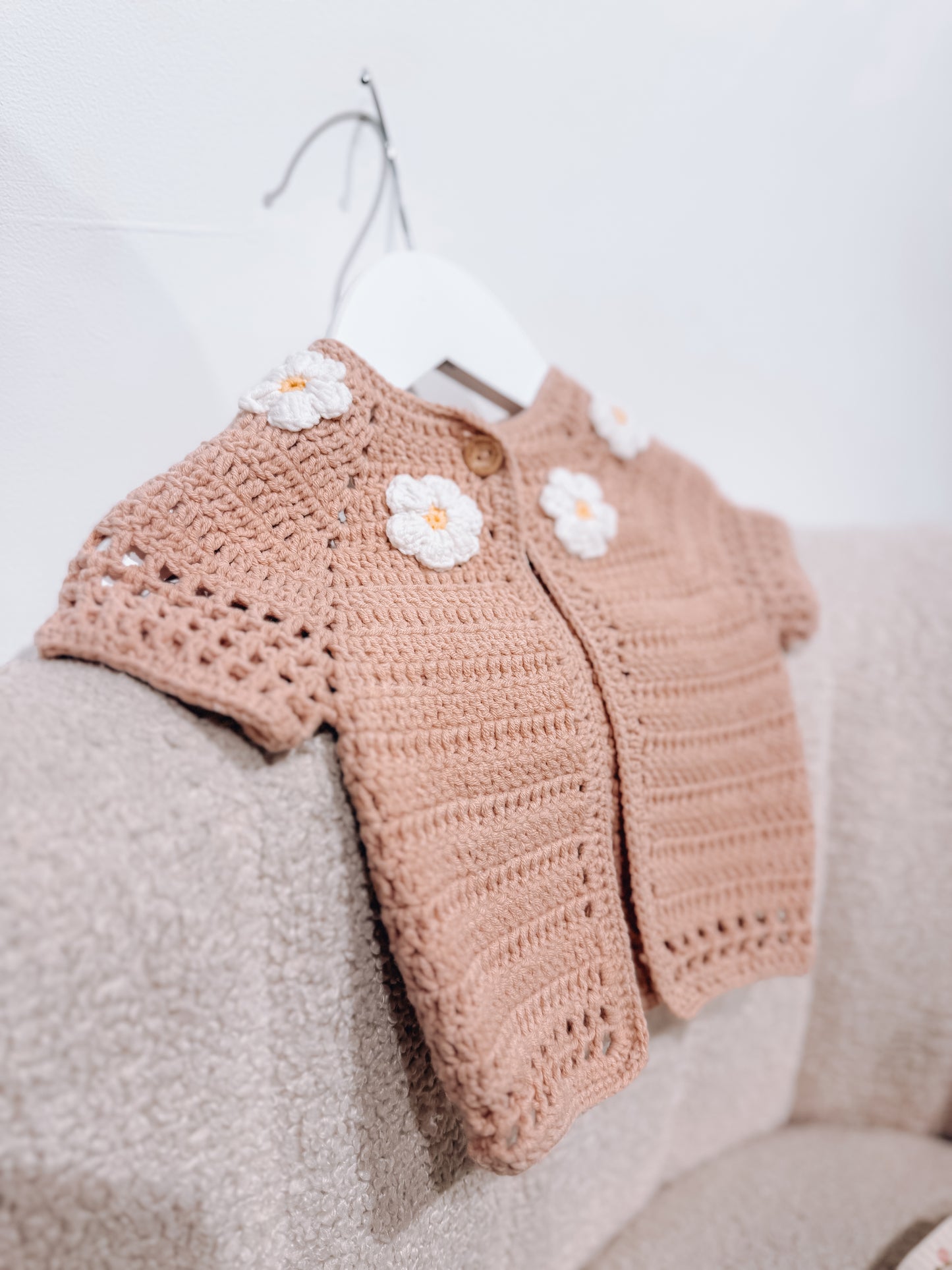 In stock hand crochet summer flower top