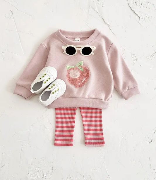 Two piece fruit jumper and legging set