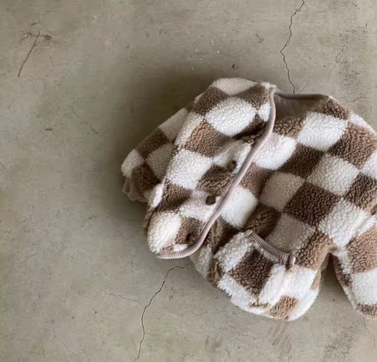 Fleece jacket chequered