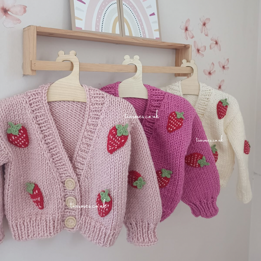 In stock New collection strawberry handknitted pre order cardigans