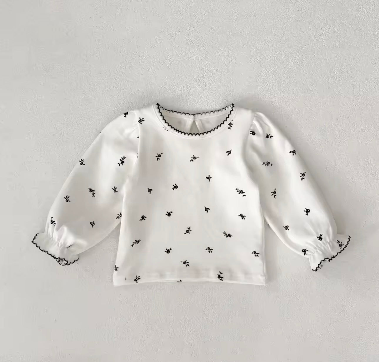 Floral thick cotton long sleeve top