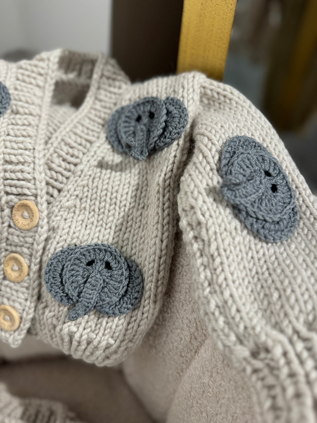 New Collection Elephant /Jumper Handknitted Wool Cardigan