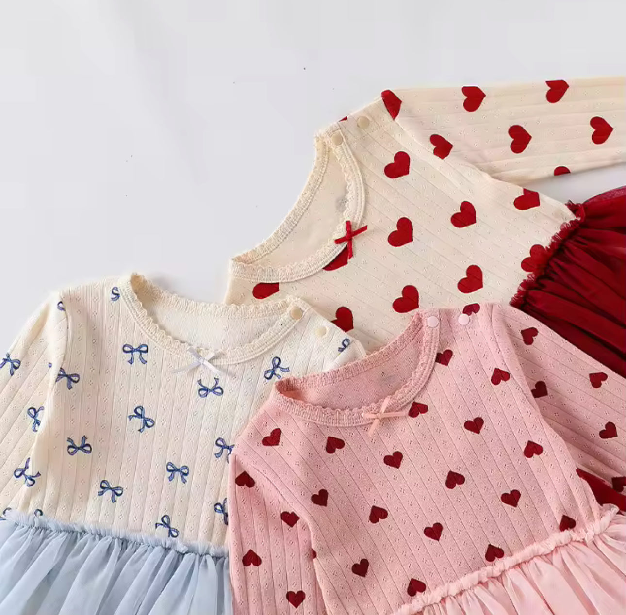 Pointelle long sleeve tutu vests