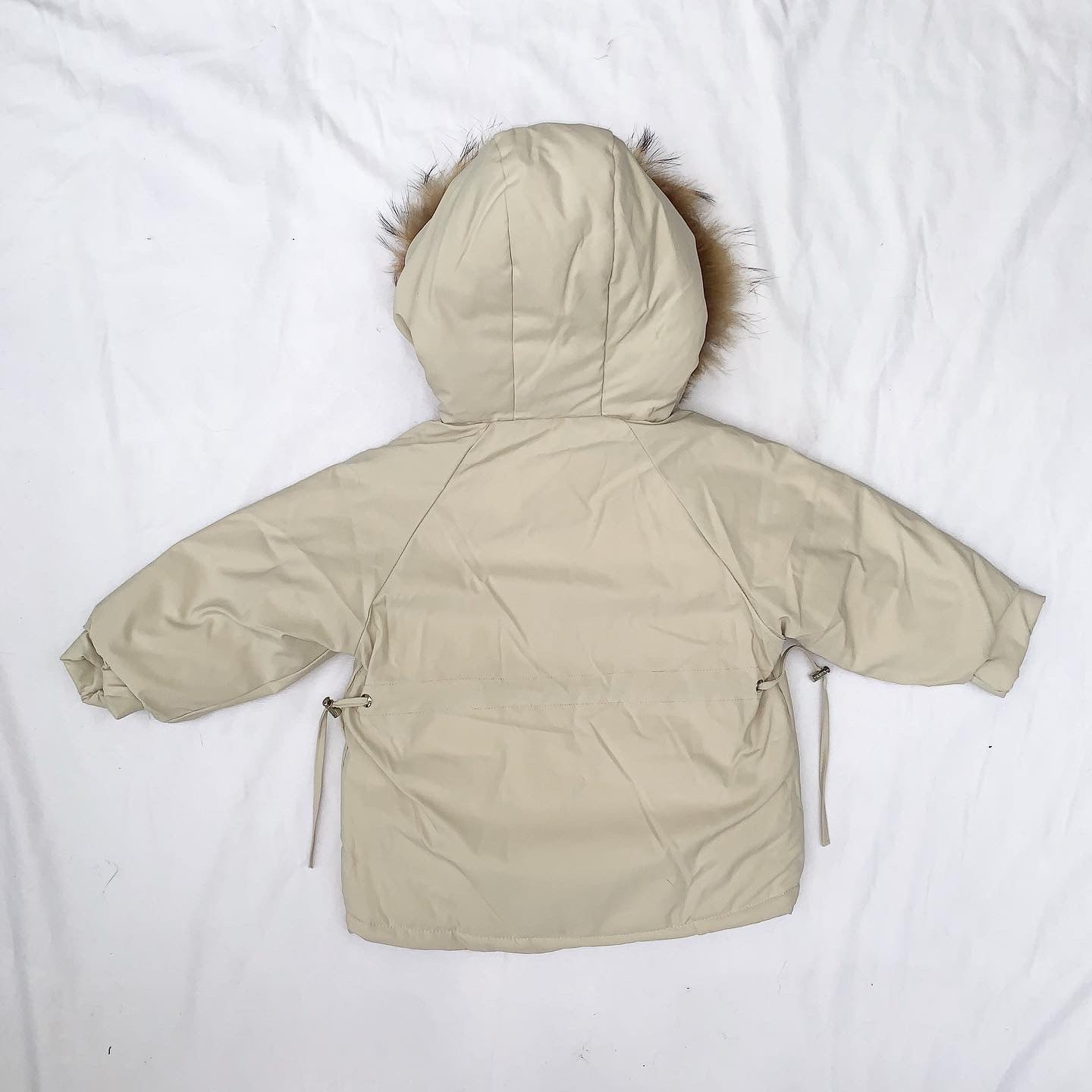 Duck down snowsuit set with a faux fur trim