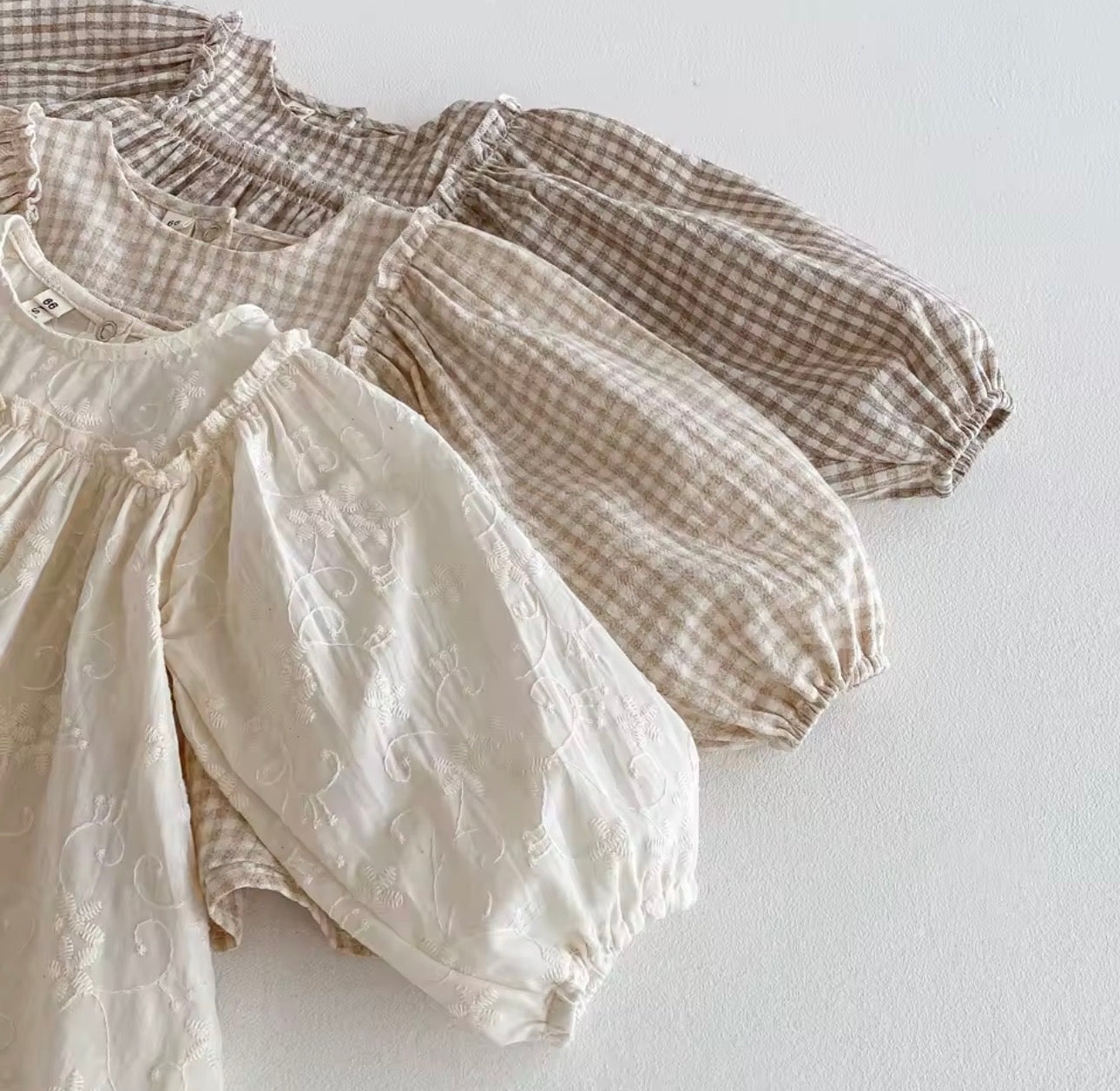 Two piece puff sleeve top and bloomer set