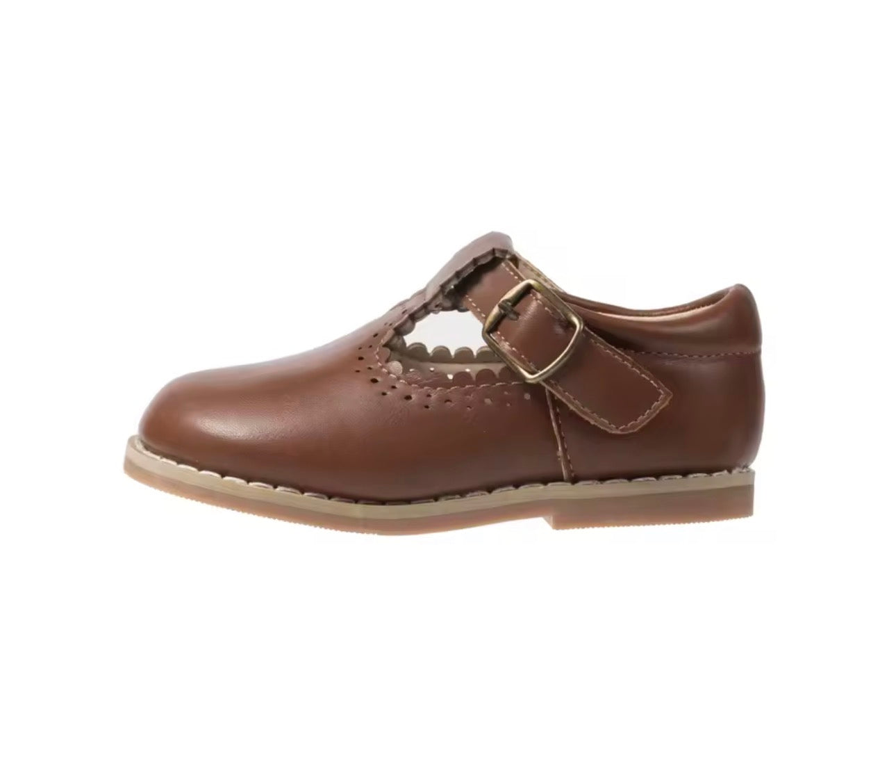 Leather buckle shoes