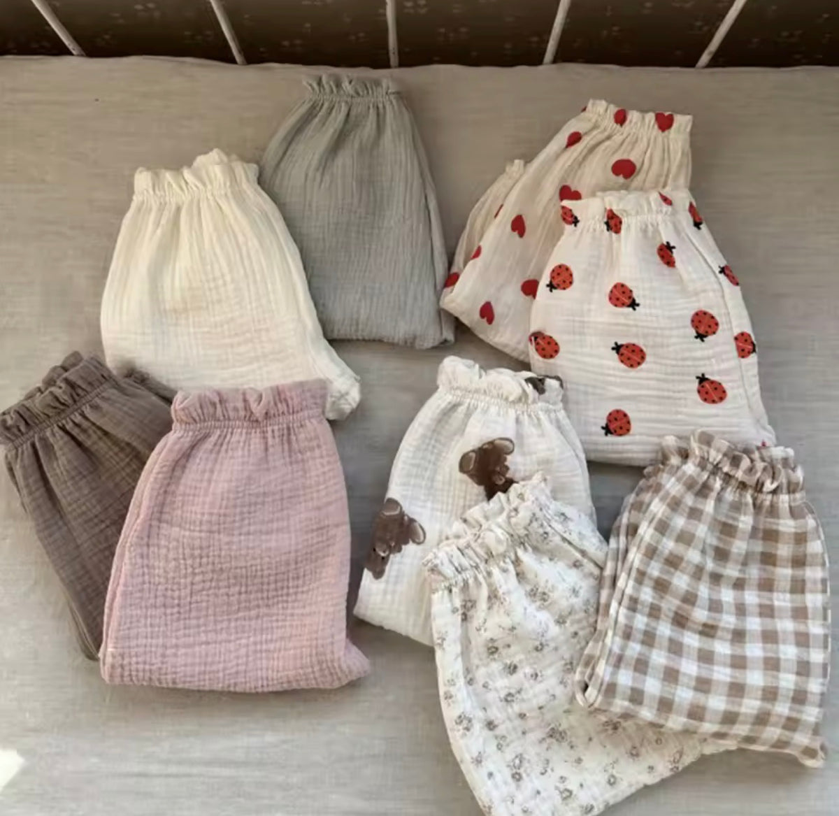 Organic cotton muslin trousers