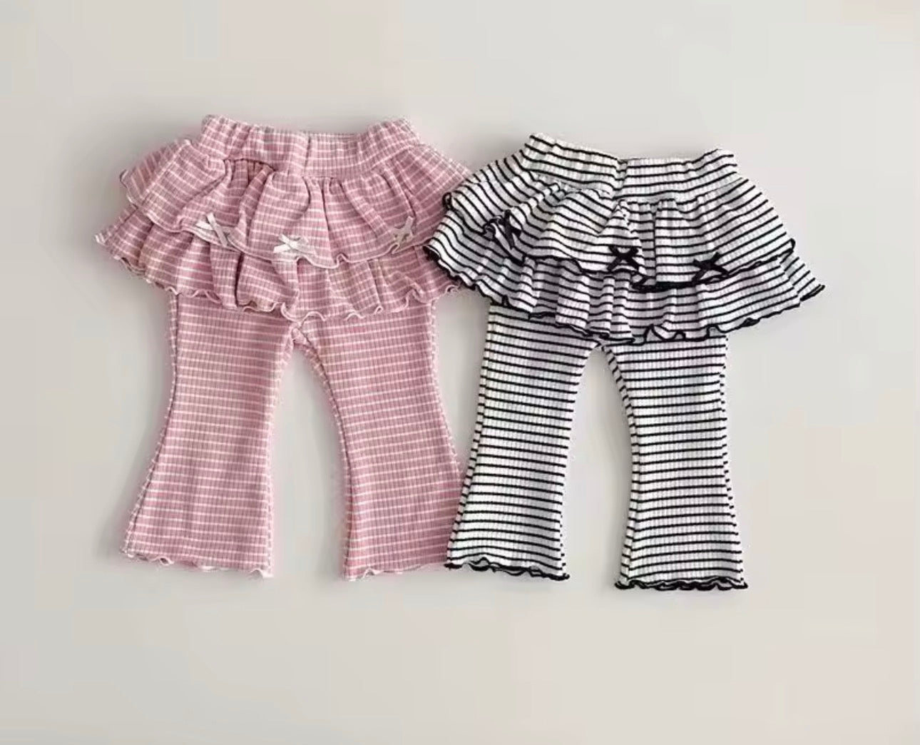 Stripe frill top and legging set