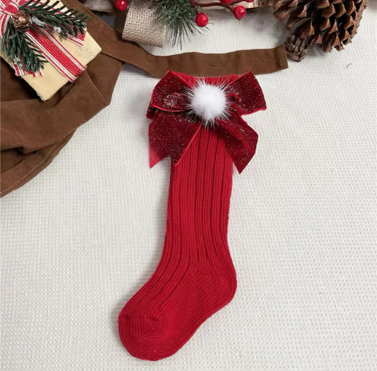 Pre order Pom Pom Christmas socks