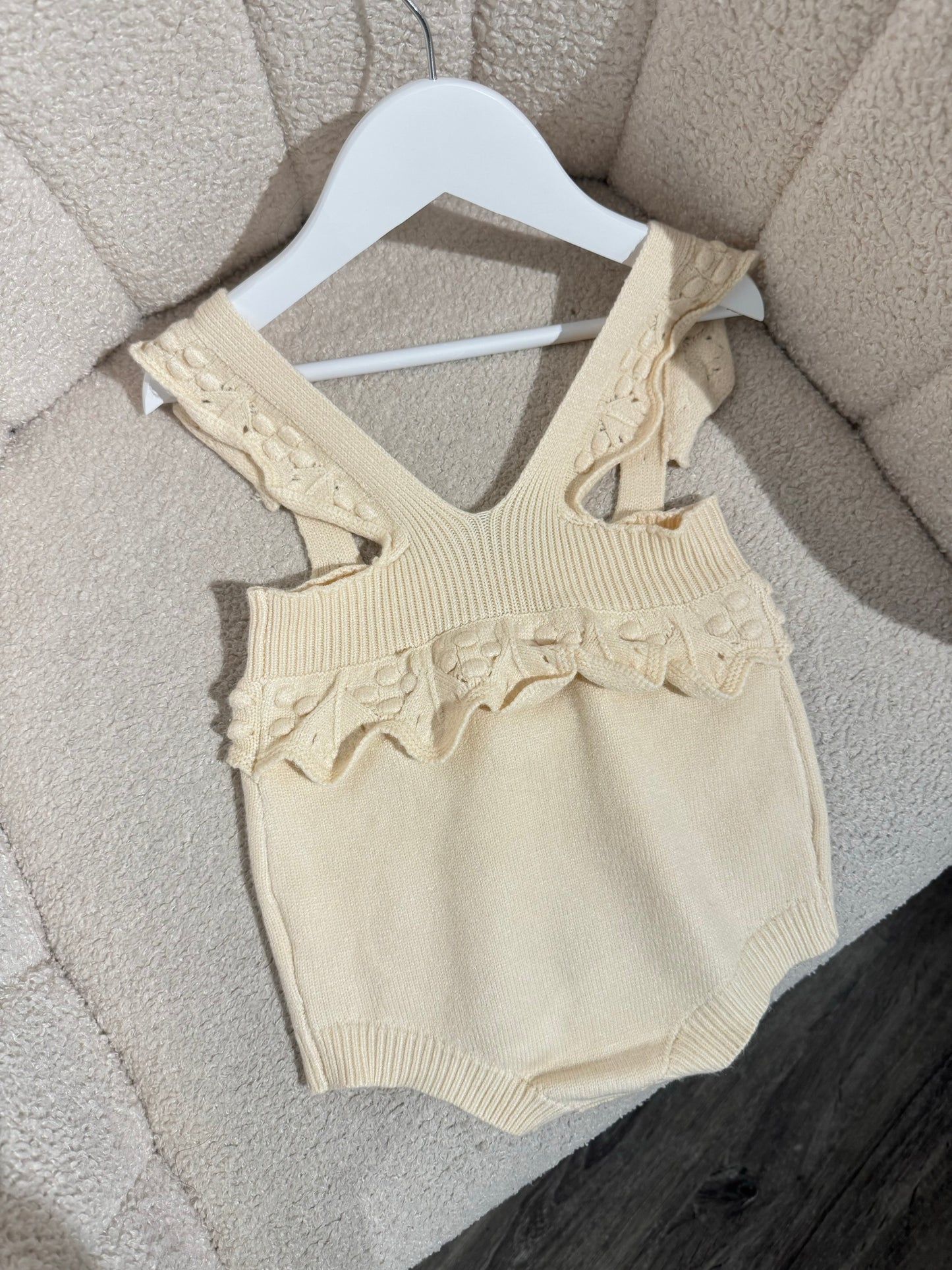 In stock Cream knit romper