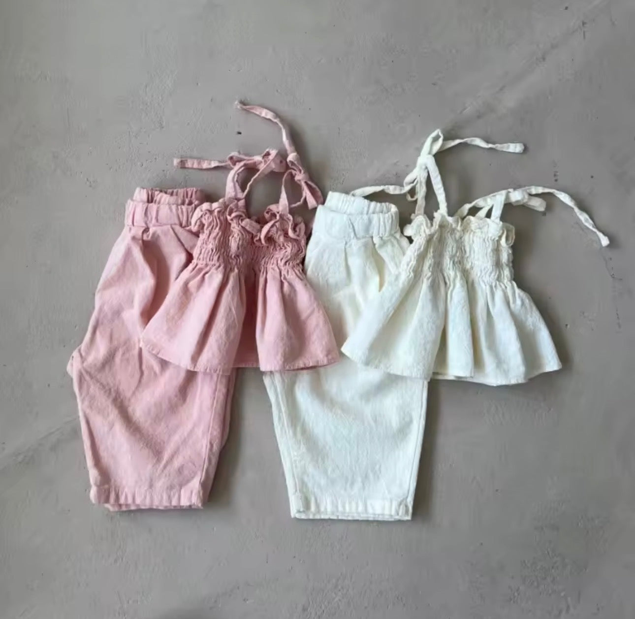 Two piece wide leg and top set