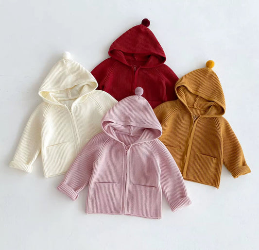 Thick knit zip up hoodies