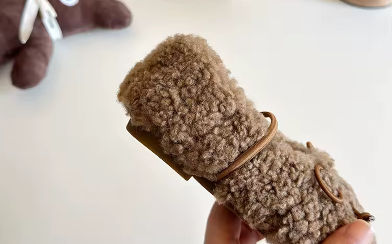 Fleece bow shoes hard sole  4.5-12