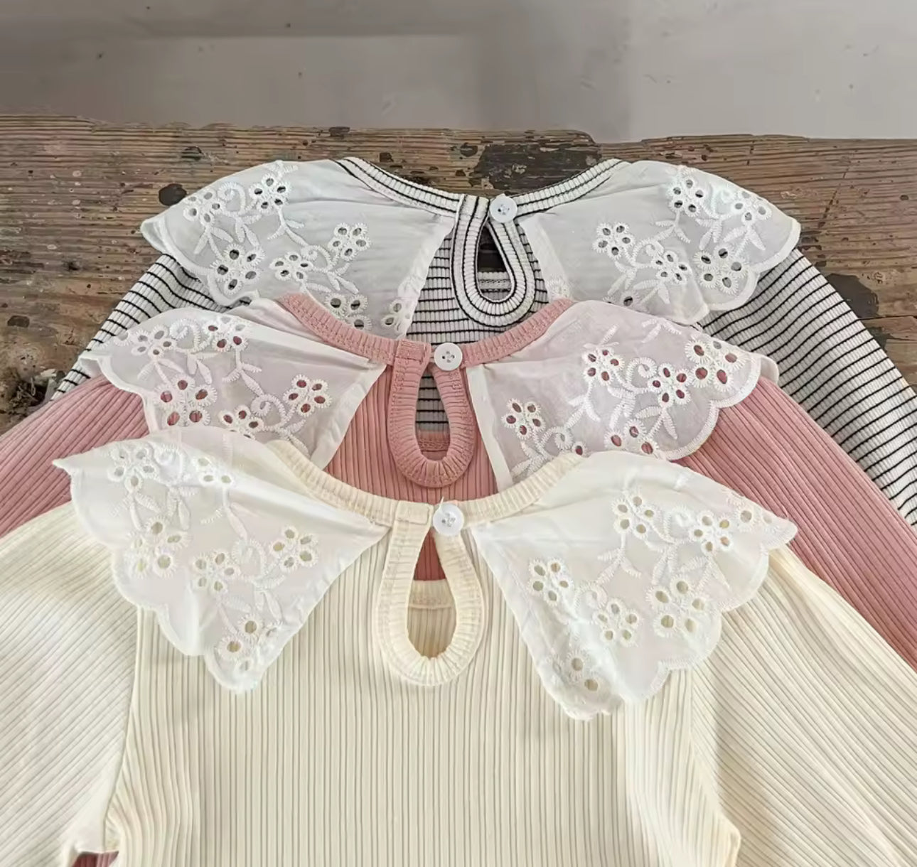 Two piece frill collar top and matching flares set