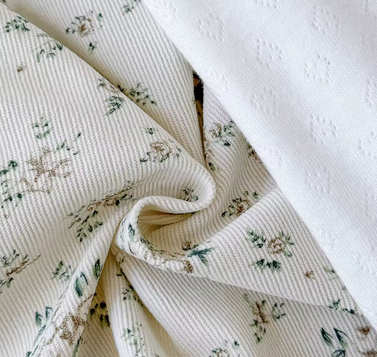 Autumn floral pinafore and soft cotton top set