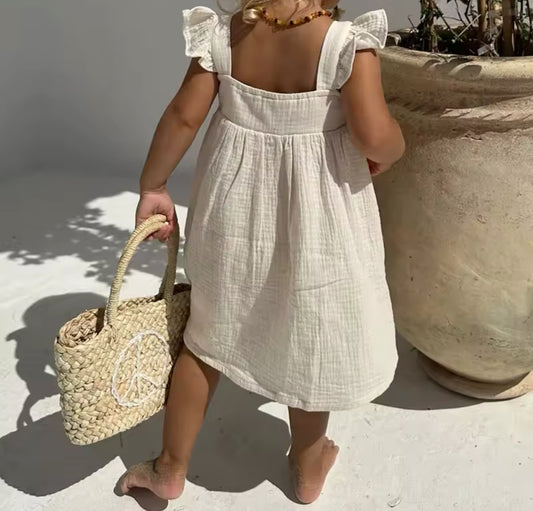 Pre order summer cream muslin dress