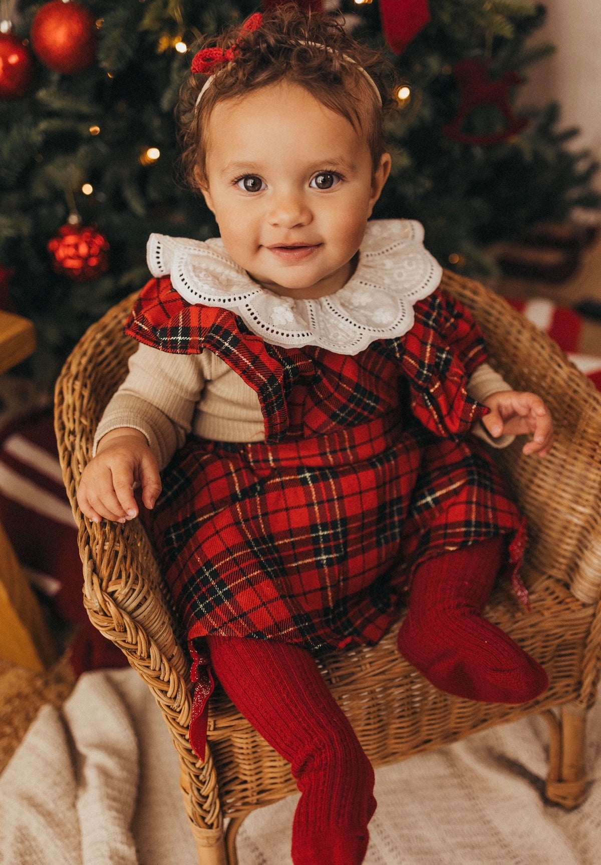 Peter Pan collar cotton ribbed top (popular with tartan romper)