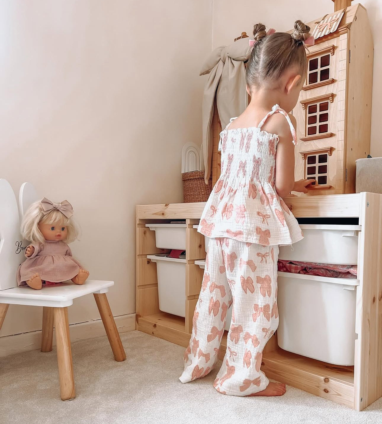 Summer two piece bow ruffle set