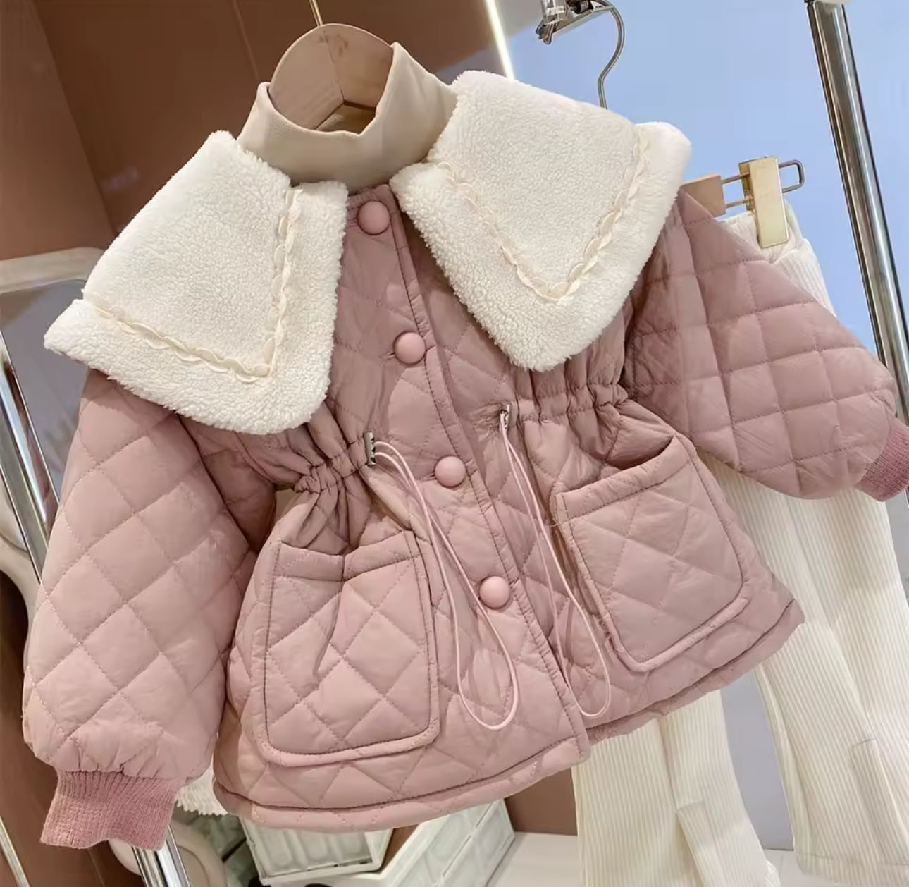 Fleece collar padded coat