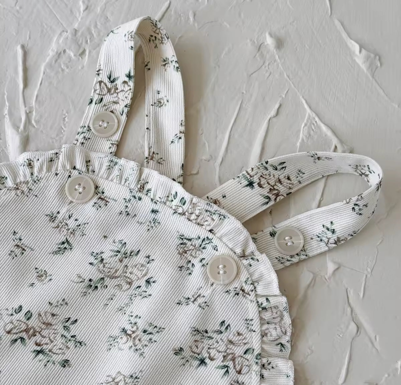 Autumn floral pinafore and soft cotton top set