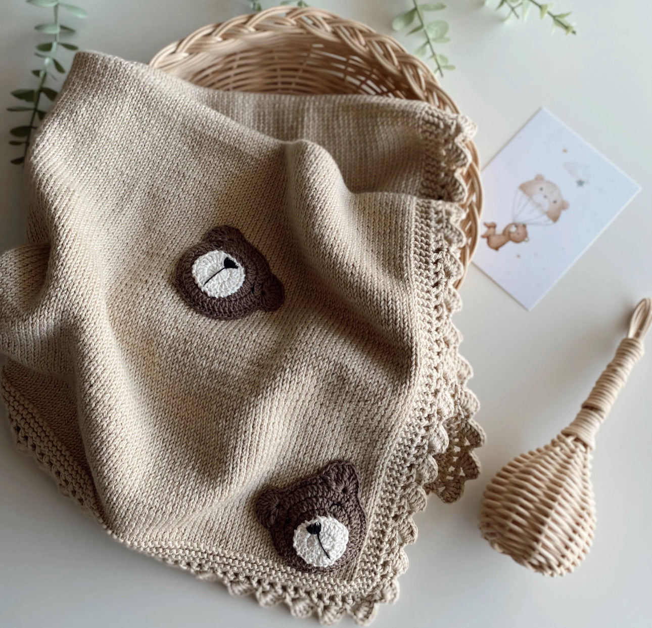 Handknitted teddy collection/cardigan/romper/blanket/bonnet