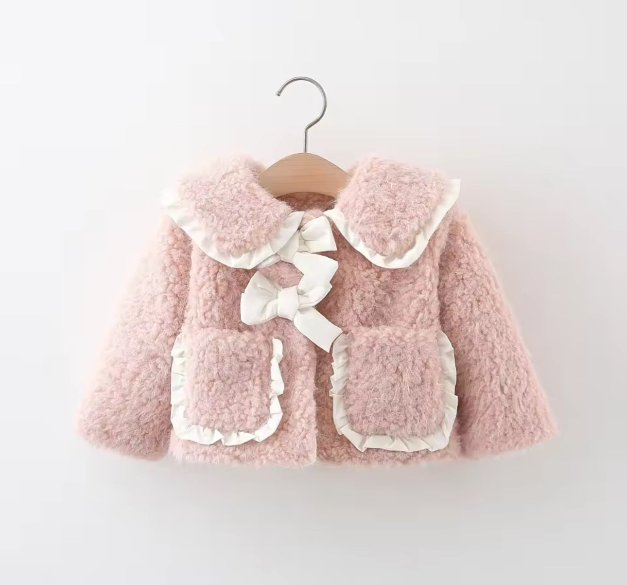 Bow tie fluffy coat