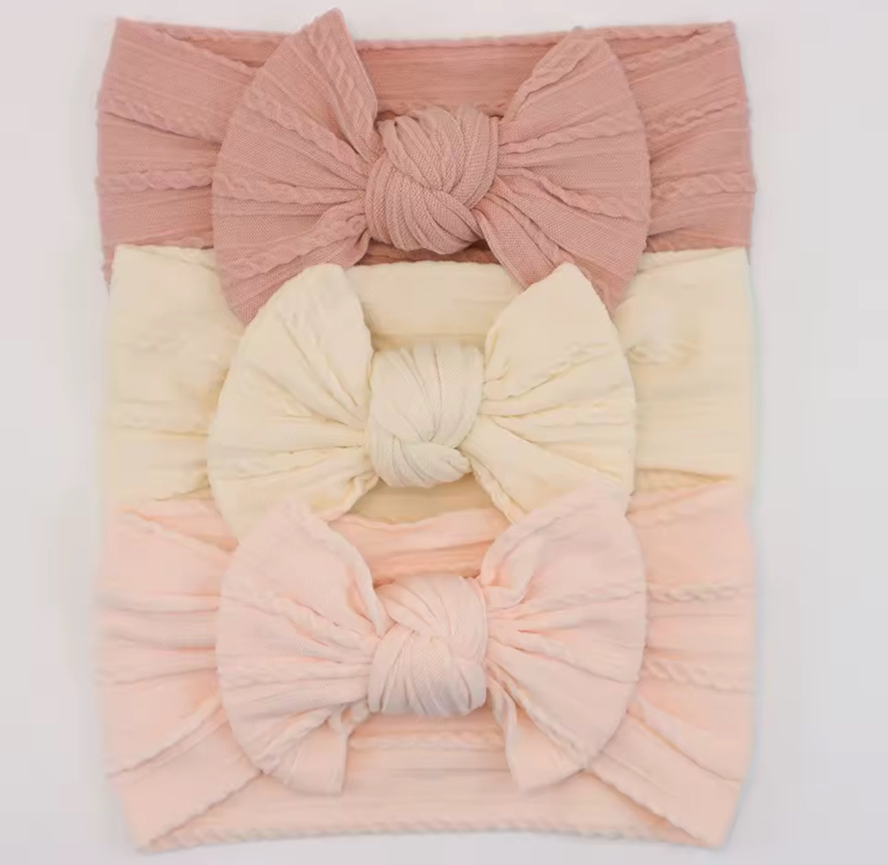 3 pack headband set pink lemon