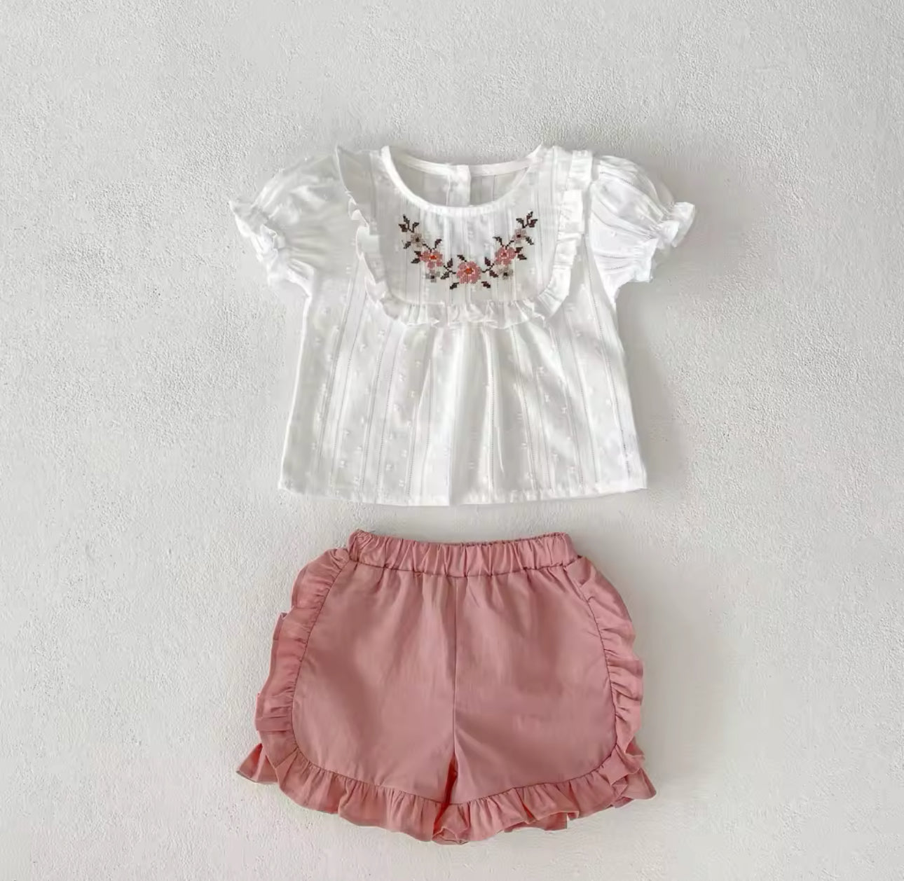 Spring two piece top and shorts set (pre order)