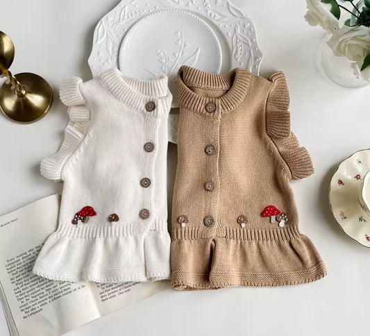 Woodland knitted cardigan vests