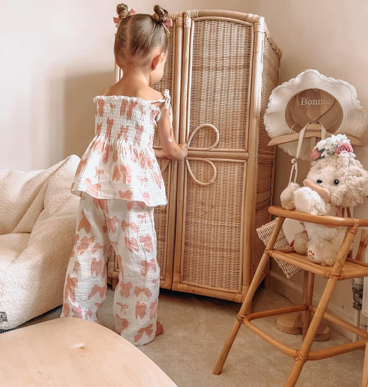 Summer two piece bow ruffle set