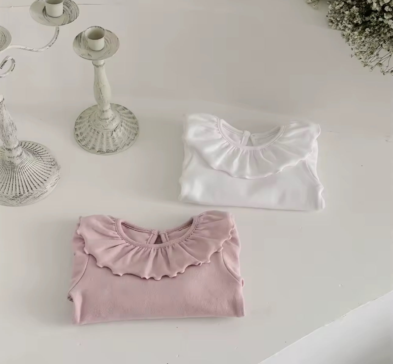 Autumn thick cotton frill collar top