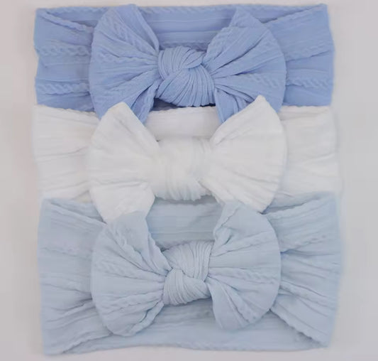 3 pack headband set blue