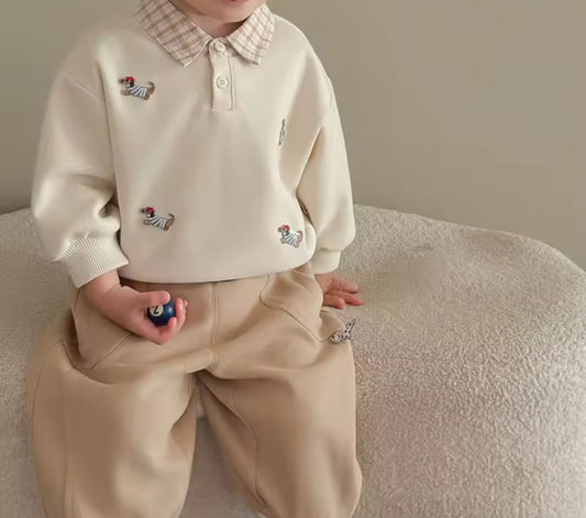 Boys dauchshund embroidered sweaters