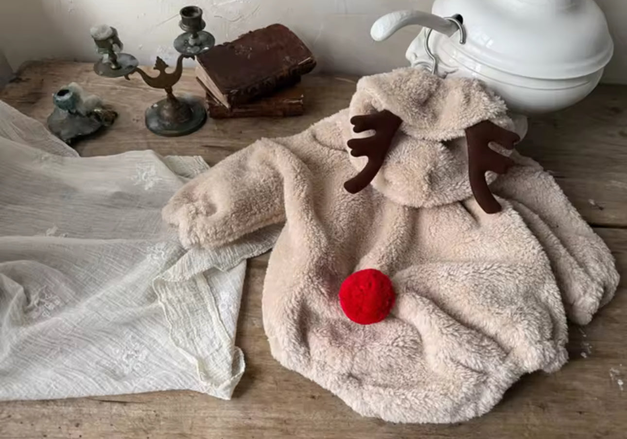 Reindeer fleece romper