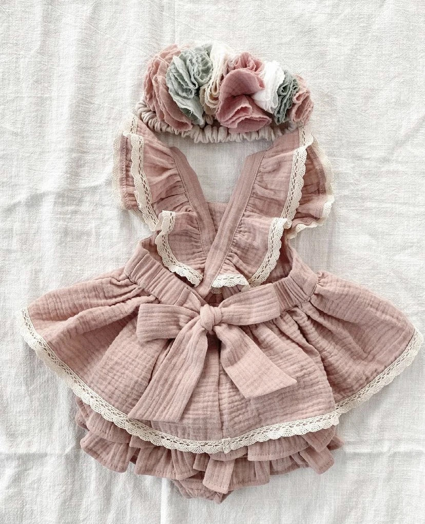 Pre order summer Two piece ruffle dress and bloomers